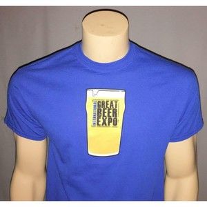 International Great Beer Expo T Shirt Mens Medium Brew Crew Royal Blue
